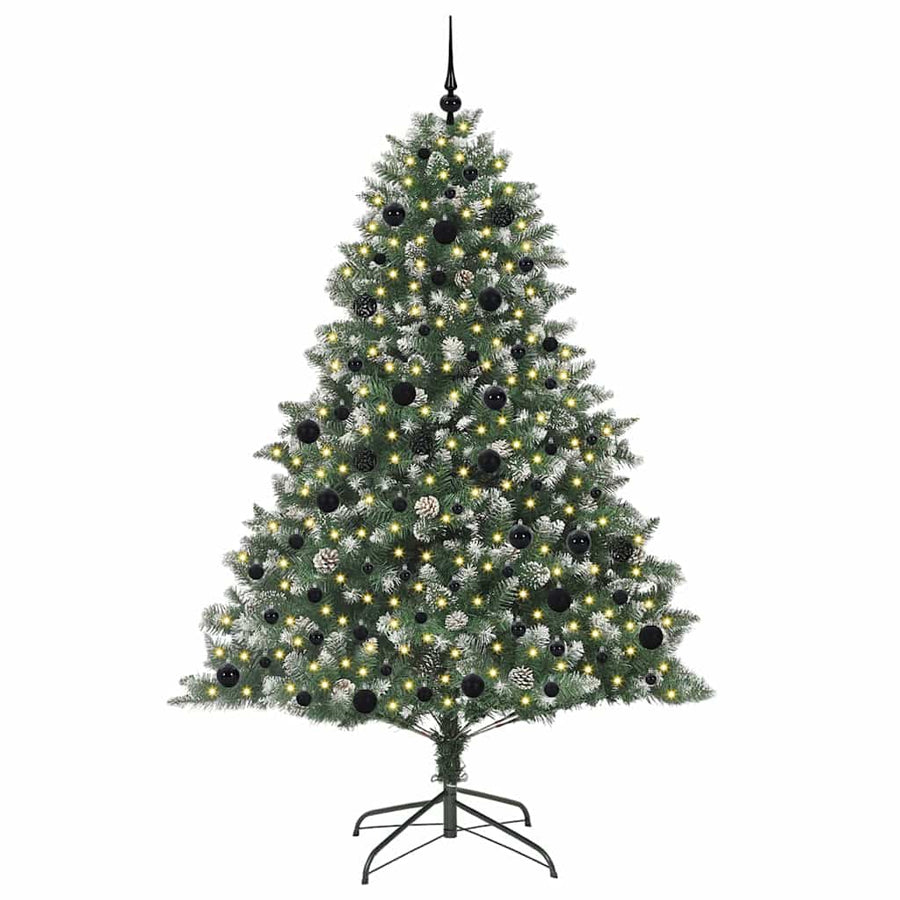 Kunstkerstboom Groen 140 x 140 x 210 cm PVC en Plastic en Staal