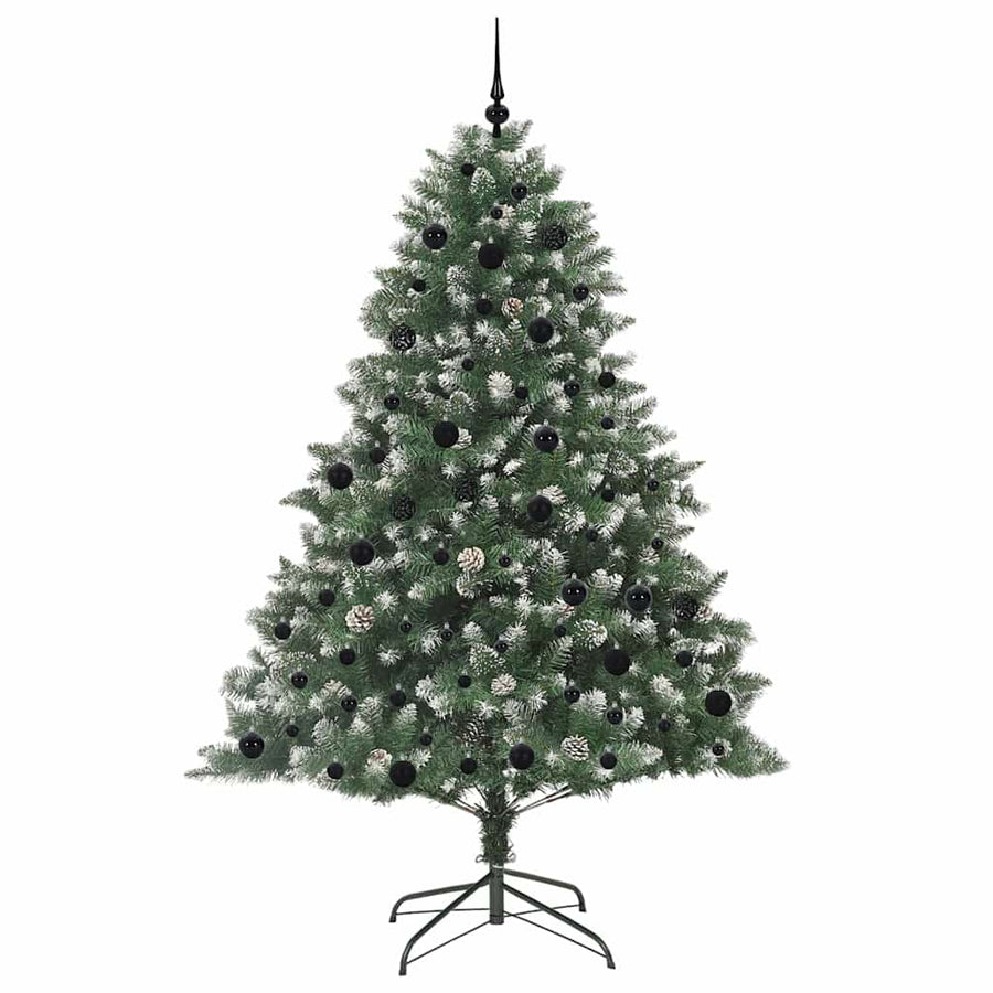 Kunstkerstboom Groen 140 x 140 x 210 cm PVC en Plastic en Staal