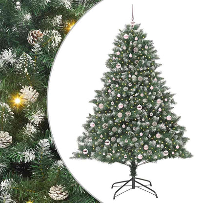 Kunstkerstboom Groen 140 x 140 x 210 cm PVC en Plastic en Staal