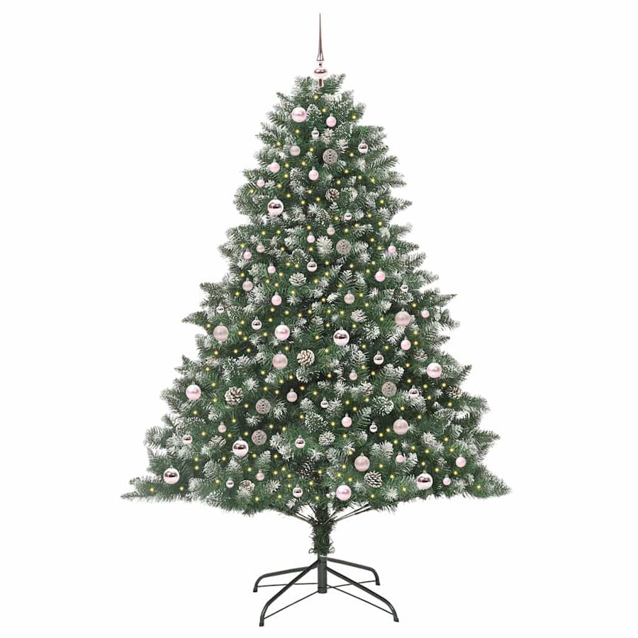 Kunstkerstboom Groen 140 x 140 x 210 cm PVC en Plastic en Staal
