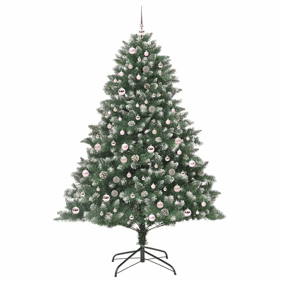 Kunstkerstboom Groen 140 x 140 x 210 cm PVC en Plastic en Staal
