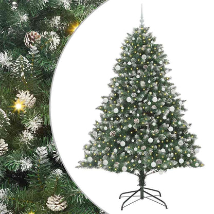 Kunstkerstboom Groen 140 x 140 x 210 cm PVC en Plastic en Staal