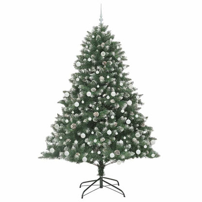 Kunstkerstboom Groen 140 x 140 x 210 cm PVC en Plastic en Staal