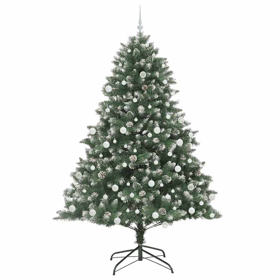 Kunstkerstboom Groen 140 x 140 x 210 cm PVC en Plastic en Staal