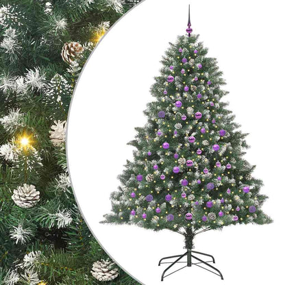 Kunstkerstboom Groen 140 x 140 x 210 cm PVC en Plastic en Staal