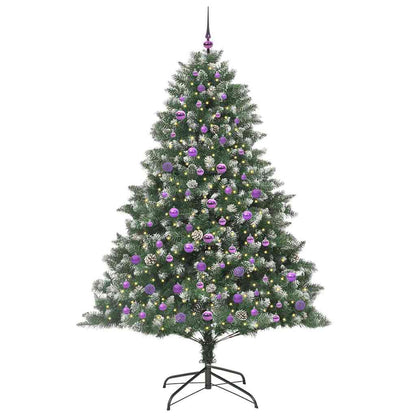 Kunstkerstboom Groen 140 x 140 x 210 cm PVC en Plastic en Staal