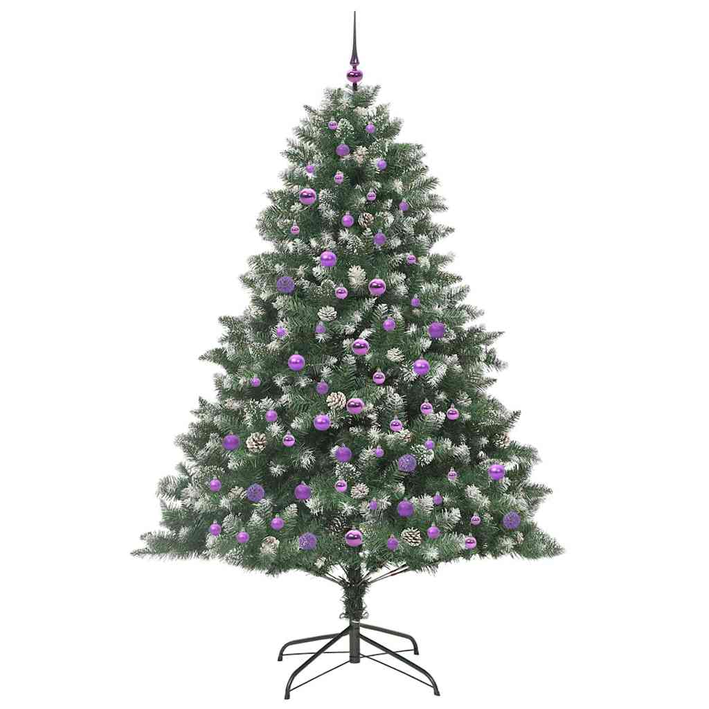 Kunstkerstboom Groen 140 x 140 x 210 cm PVC en Plastic en Staal