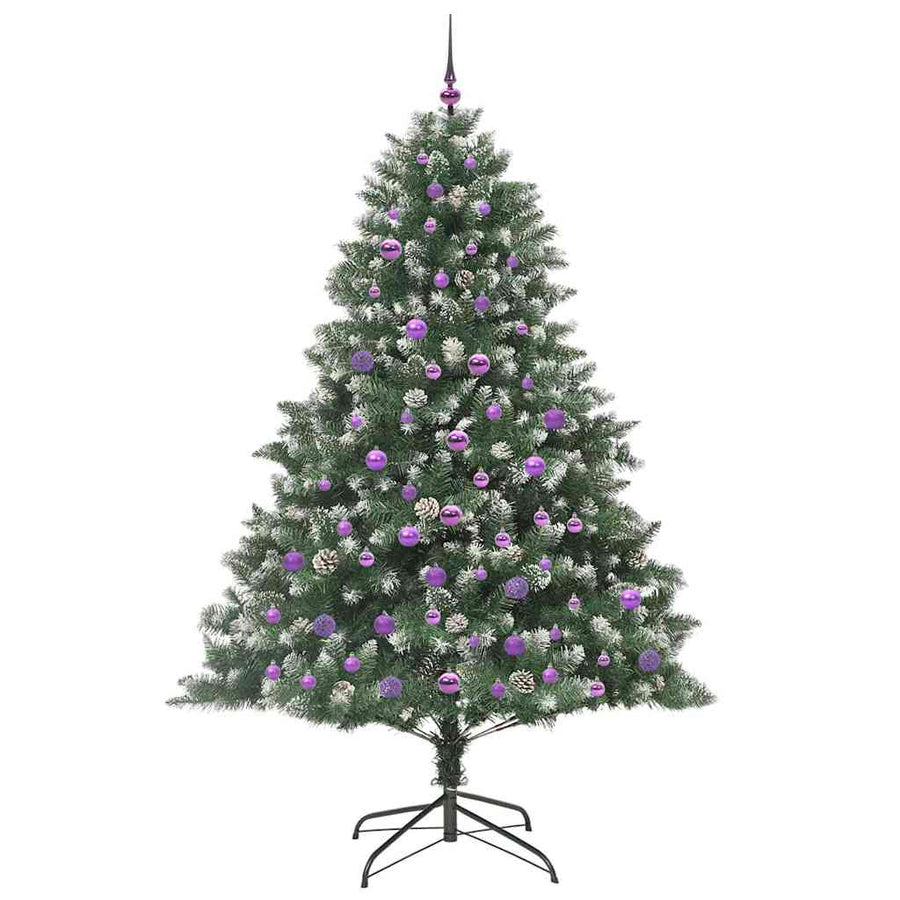 Kunstkerstboom Groen 140 x 140 x 210 cm PVC en Plastic en Staal