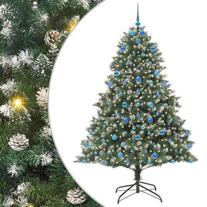 Kunstkerstboom Groen 140 x 140 x 210 cm PVC en Plastic en Staal