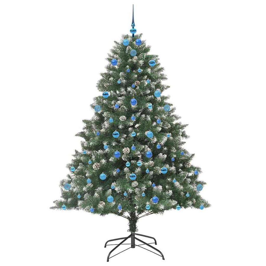 Kunstkerstboom Groen 140 x 140 x 210 cm PVC en Plastic en Staal