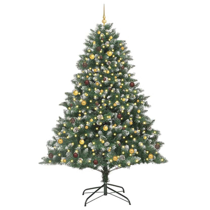 Kunstkerstboom met 300 LED Groen 240 cm PVC en Plastic en Staal
