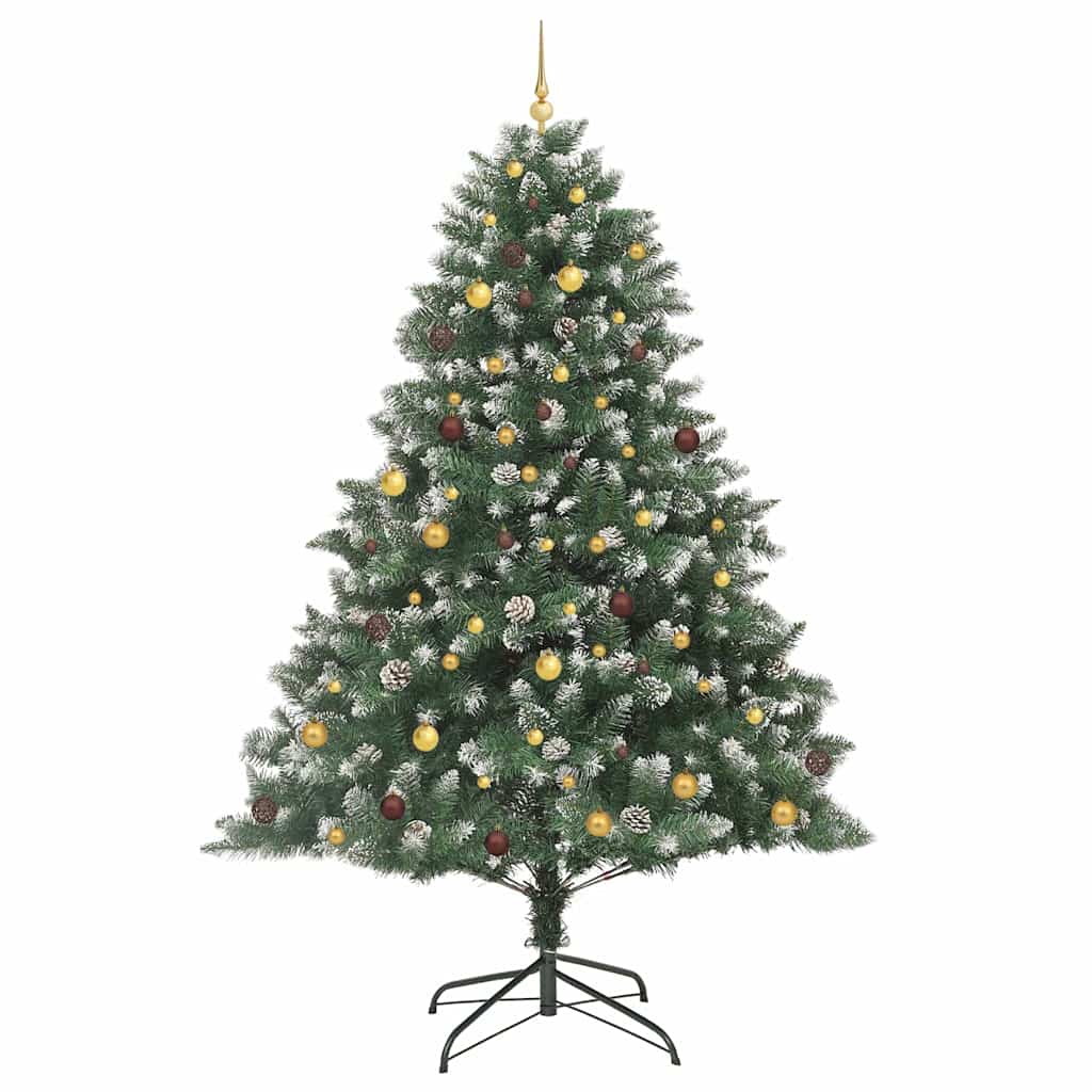 Kunstkerstboom met 300 LED Groen 240 cm PVC en Plastic en Staal