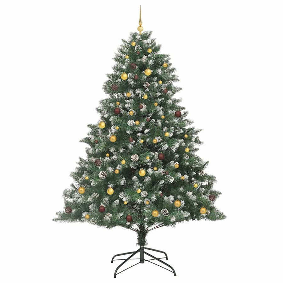 Kunstkerstboom met 300 LED Groen 240 cm PVC en Plastic en Staal