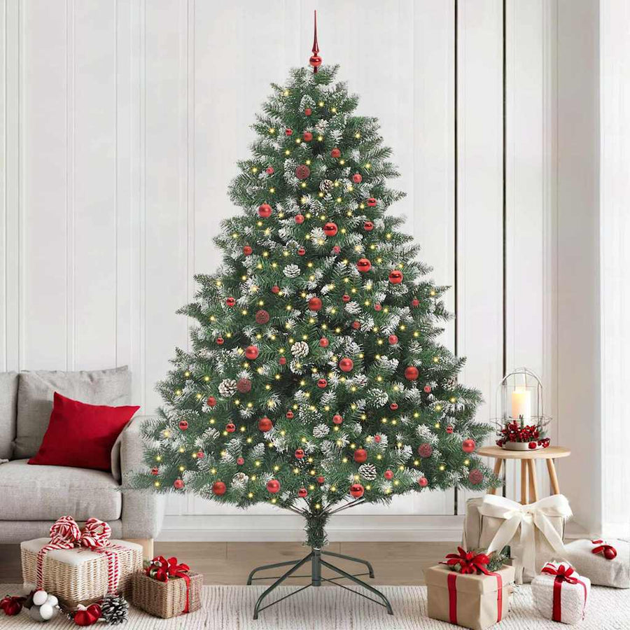 Kunstkerstboom Groen 160 x 160 x 240 cm PVC en Plastic en Staal