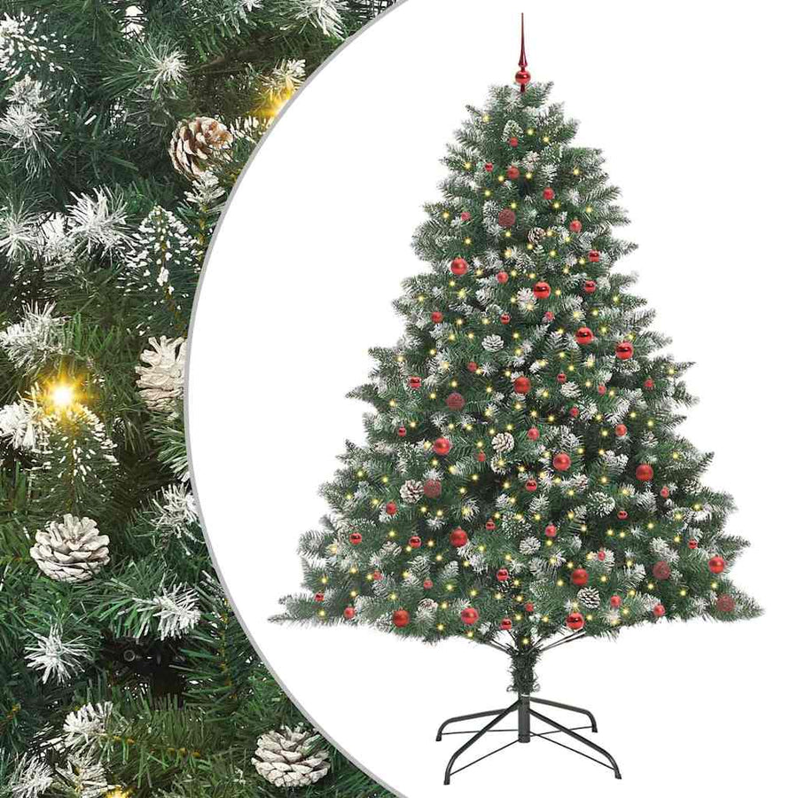 Kunstkerstboom Groen 160 x 160 x 240 cm PVC en Plastic en Staal