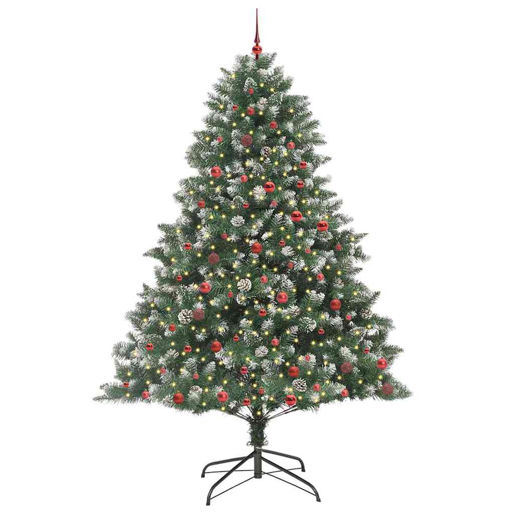 Kunstkerstboom Groen 160 x 160 x 240 cm PVC en Plastic en Staal