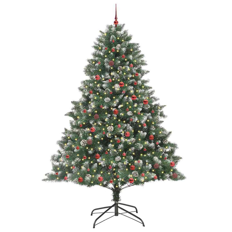 Kunstkerstboom Groen 160 x 160 x 240 cm PVC en Plastic en Staal