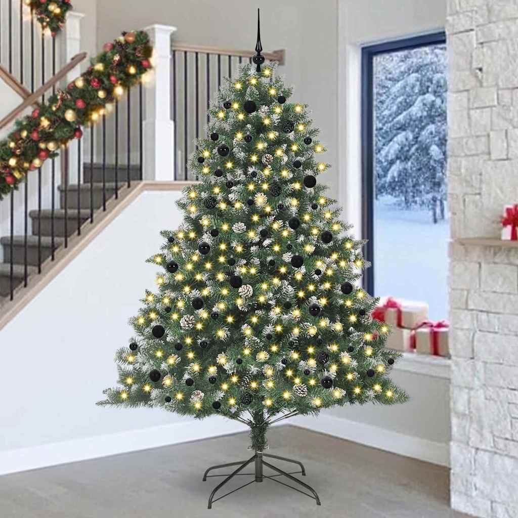 Kunstkerstboom Groen 160 x 160 x 240 cm PVC en Plastic en Staal