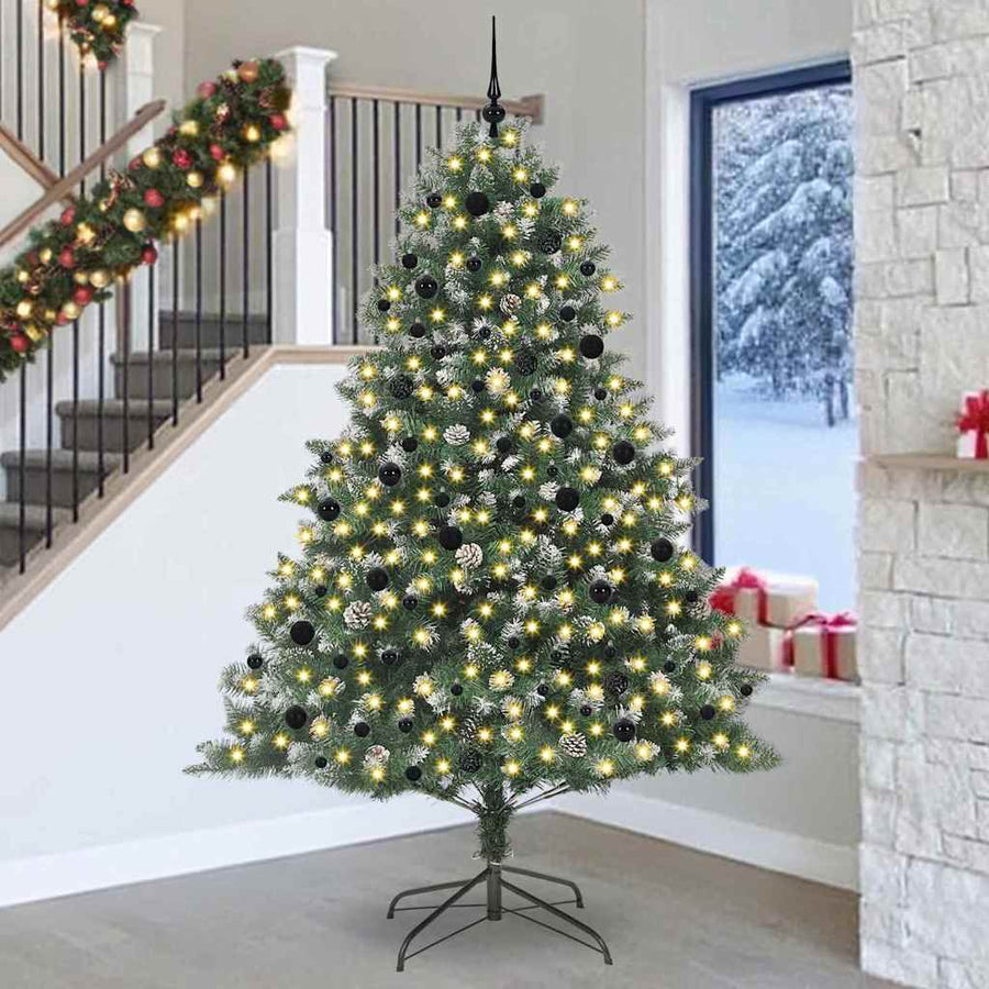 Kunstkerstboom Groen 160 x 160 x 240 cm PVC en Plastic en Staal