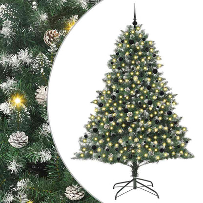 Kunstkerstboom Groen 160 x 160 x 240 cm PVC en Plastic en Staal