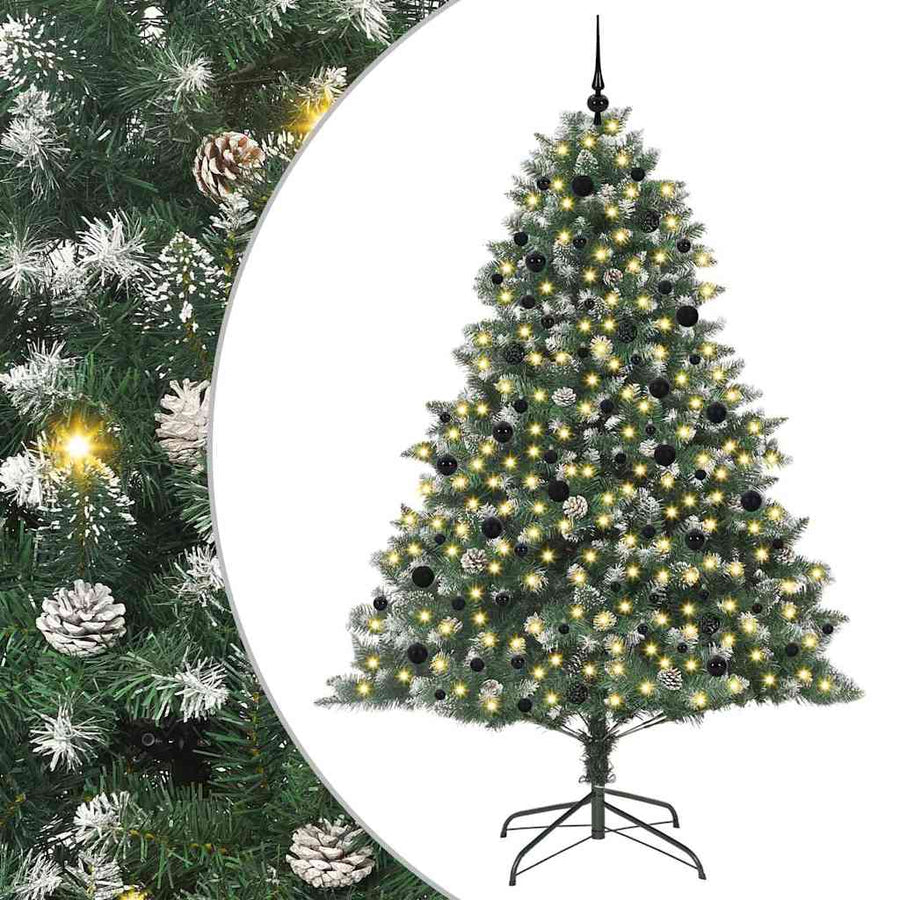 Kunstkerstboom Groen 160 x 160 x 240 cm PVC en Plastic en Staal