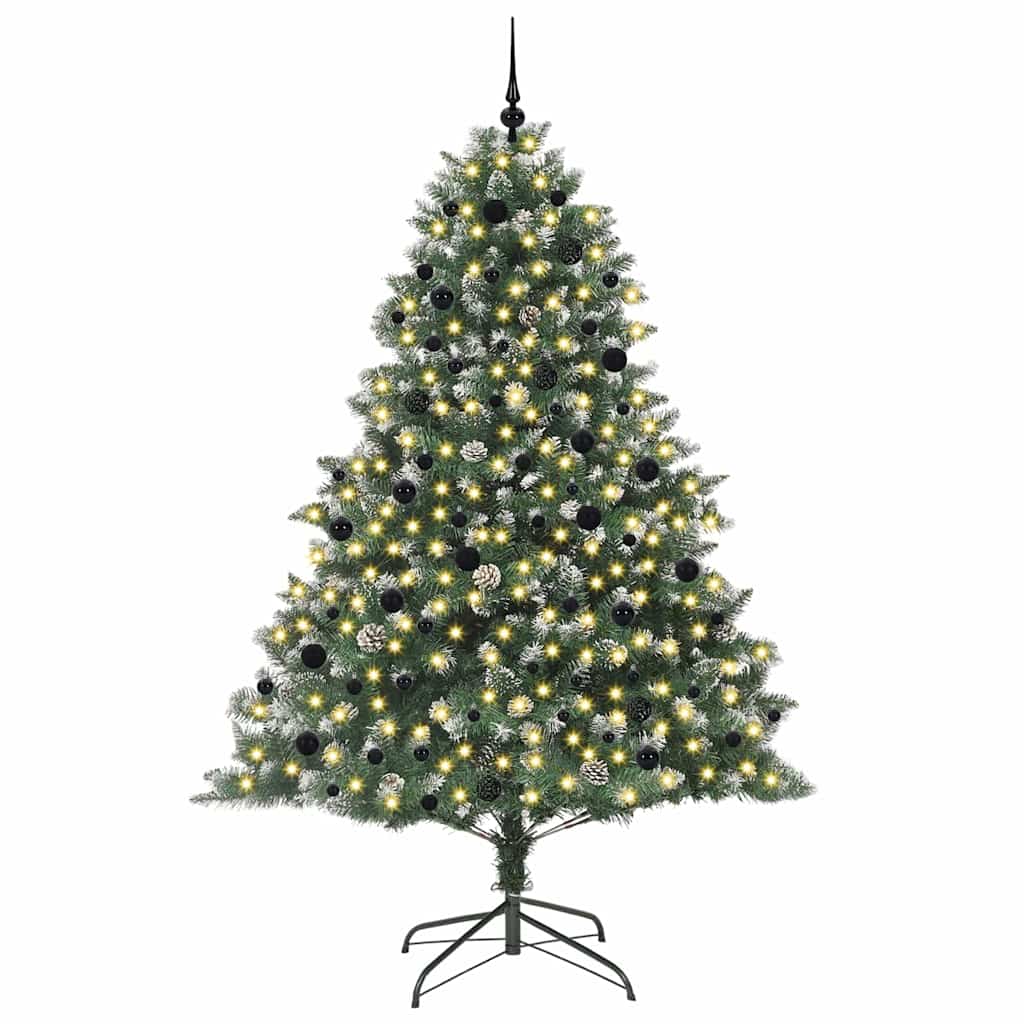 Kunstkerstboom Groen 160 x 160 x 240 cm PVC en Plastic en Staal
