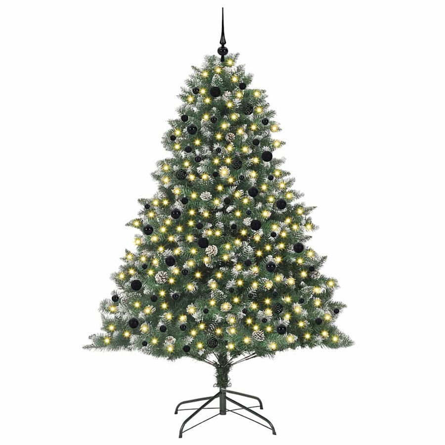 Kunstkerstboom Groen 160 x 160 x 240 cm PVC en Plastic en Staal
