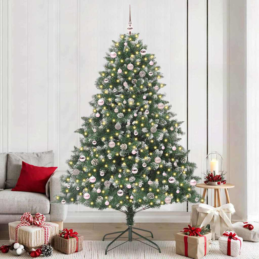 Kunstkerstboom Groen 160 x 160 x 240 cm PVC en Plastic en Staal