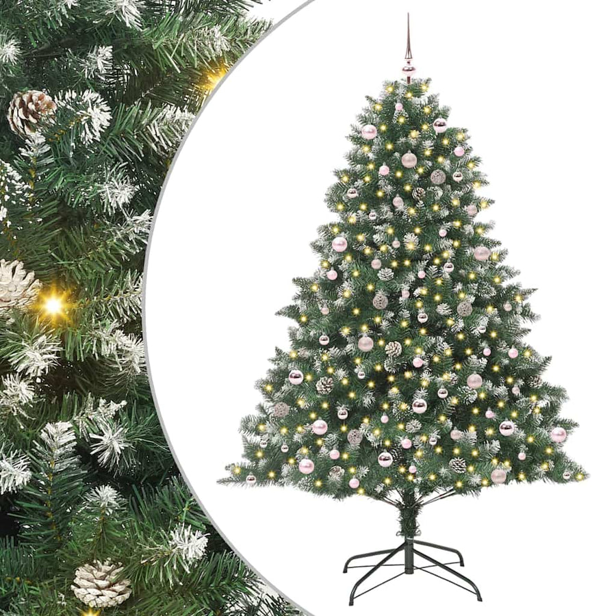 Kunstkerstboom Groen 160 x 160 x 240 cm PVC en Plastic en Staal