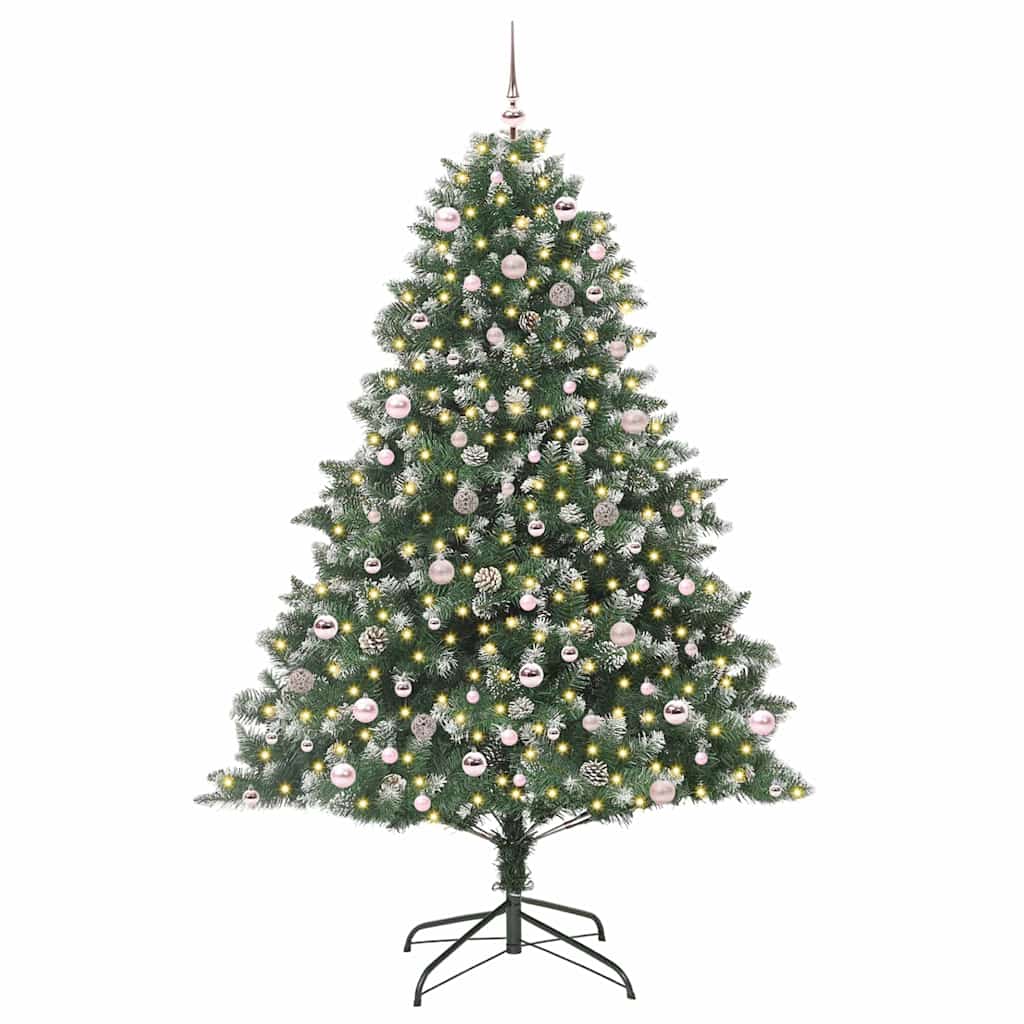 Kunstkerstboom Groen 160 x 160 x 240 cm PVC en Plastic en Staal