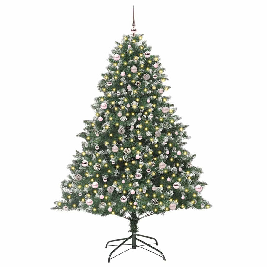 Kunstkerstboom Groen 160 x 160 x 240 cm PVC en Plastic en Staal
