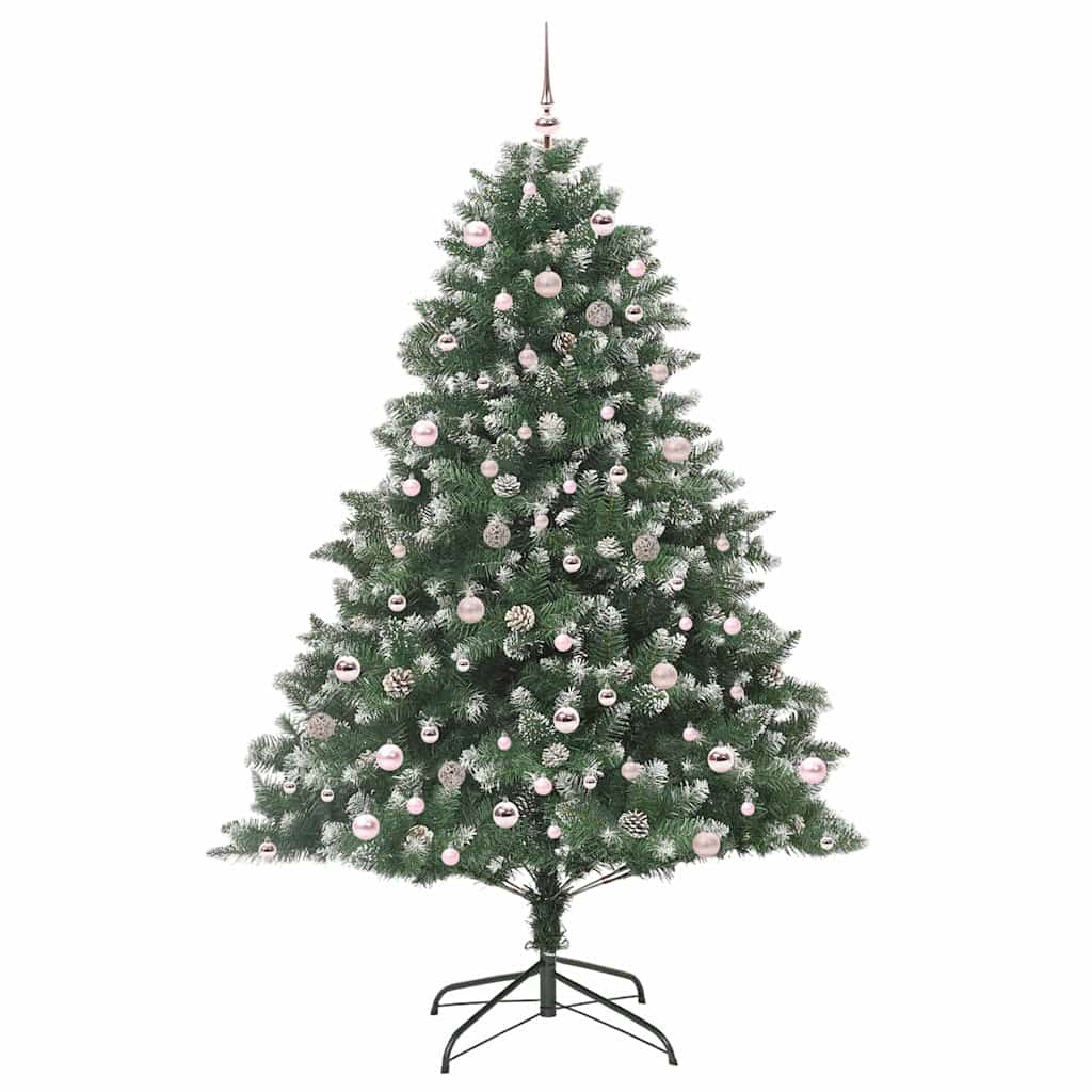 Kunstkerstboom Groen 160 x 160 x 240 cm PVC en Plastic en Staal