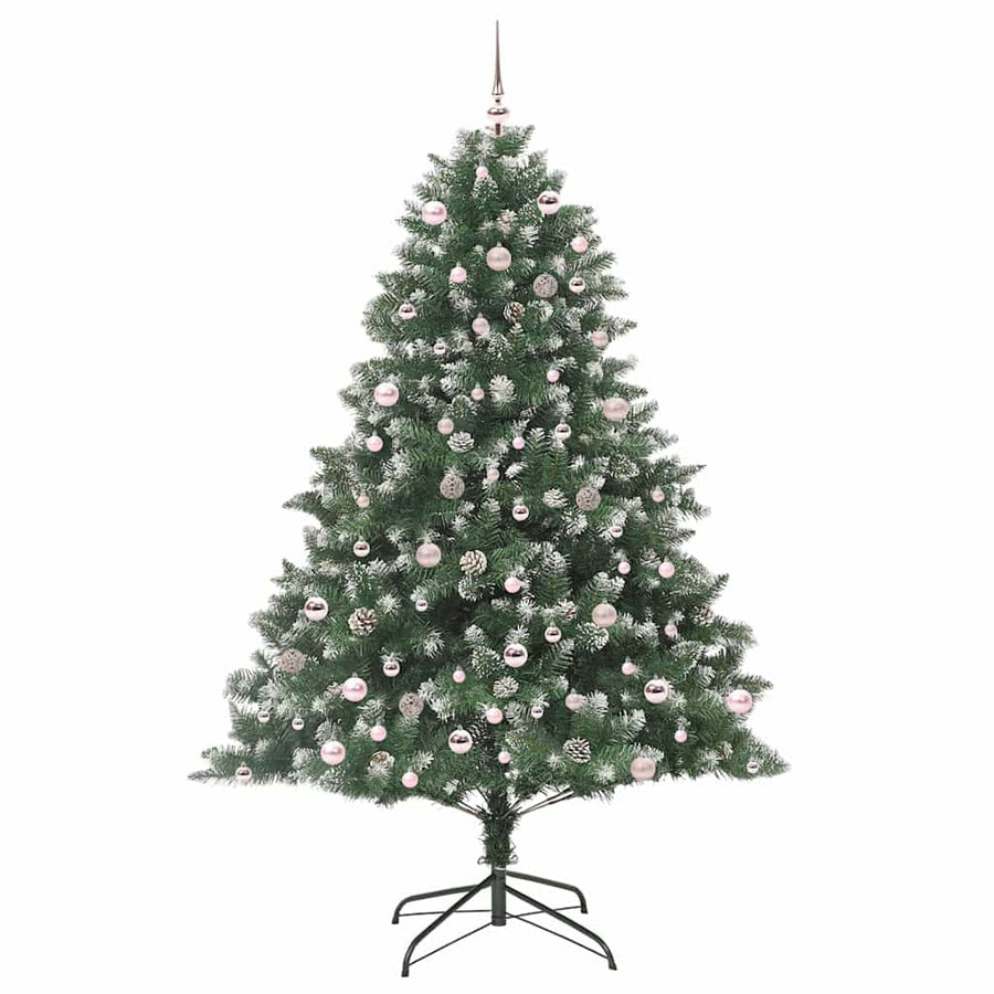 Kunstkerstboom Groen 160 x 160 x 240 cm PVC en Plastic en Staal