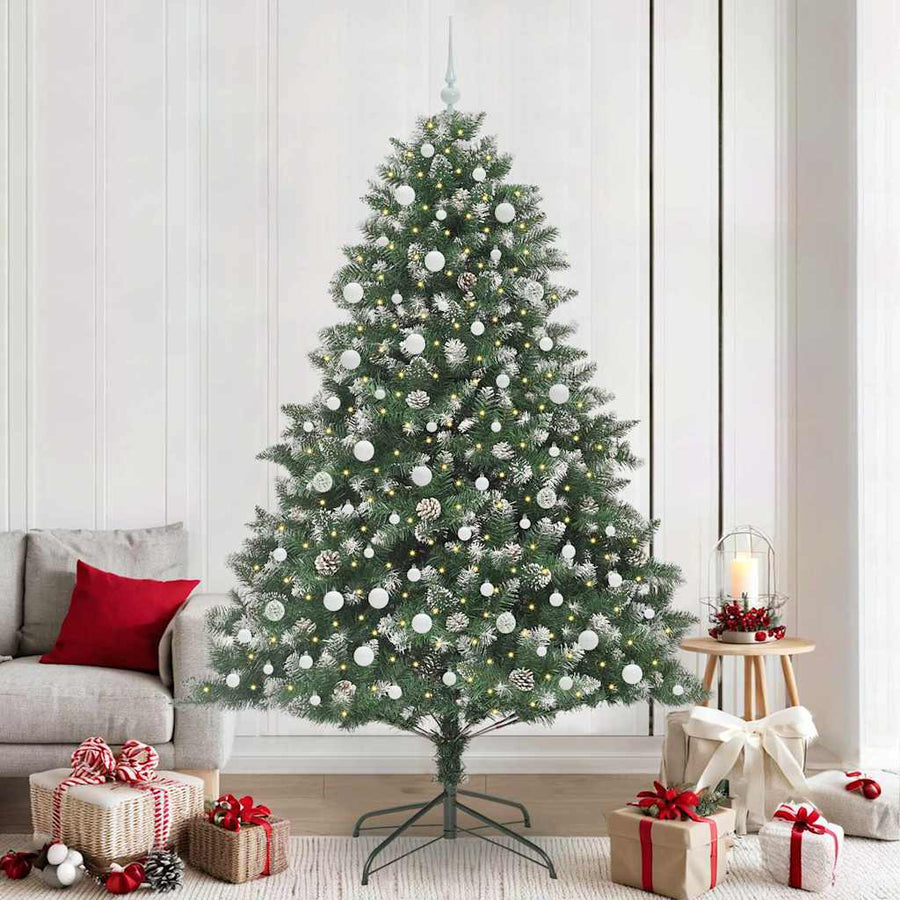 Kunstkerstboom Groen 160 x 160 x 240 cm PVC en Plastic en Staal