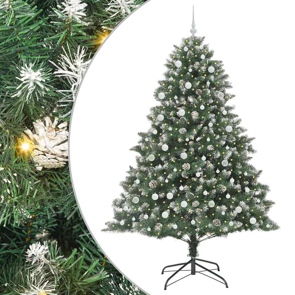 Kunstkerstboom Groen 160 x 160 x 240 cm PVC en Plastic en Staal