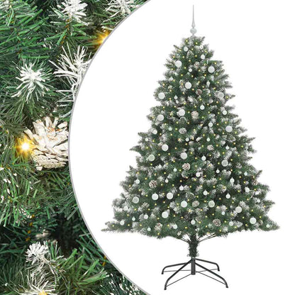 Kunstkerstboom Groen 160 x 160 x 240 cm PVC en Plastic en Staal