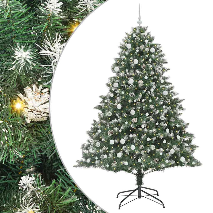 Kunstkerstboom Groen 160 x 160 x 240 cm PVC en Plastic en Staal