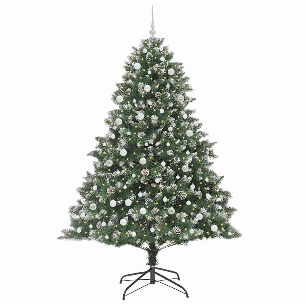 Kunstkerstboom Groen 160 x 160 x 240 cm PVC en Plastic en Staal