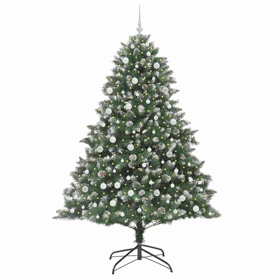 Kunstkerstboom Groen 160 x 160 x 240 cm PVC en Plastic en Staal