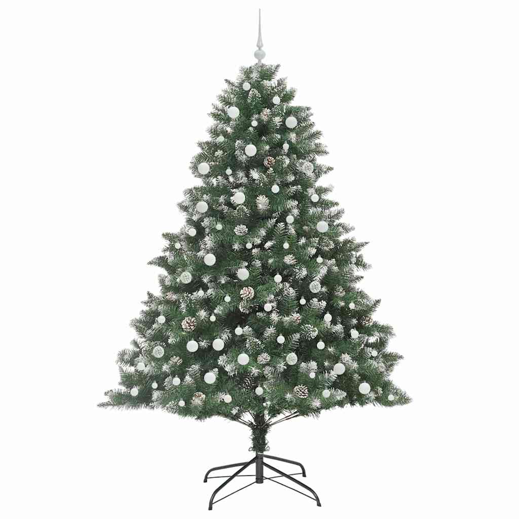 Kunstkerstboom Groen 160 x 160 x 240 cm PVC en Plastic en Staal