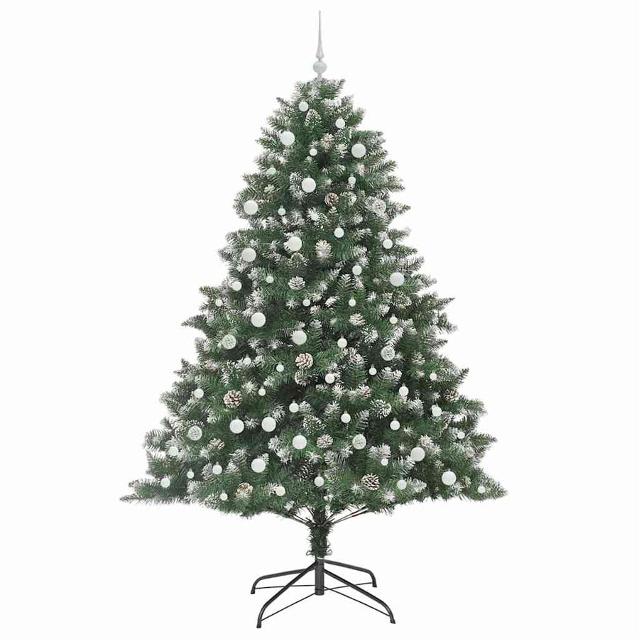 Kunstkerstboom Groen 160 x 160 x 240 cm PVC en Plastic en Staal