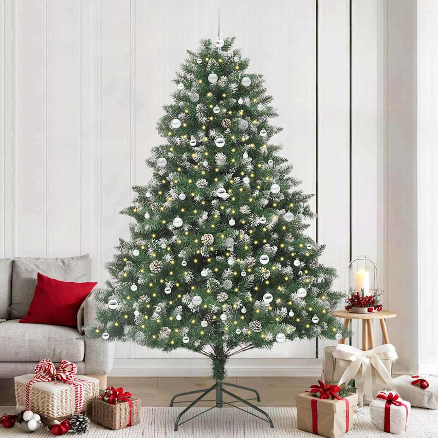 Kunstkerstboom Groen 160 x 160 x 240 cm PVC en Plastic en Staal