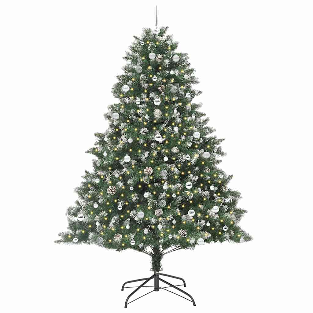 Kunstkerstboom Groen 160 x 160 x 240 cm PVC en Plastic en Staal