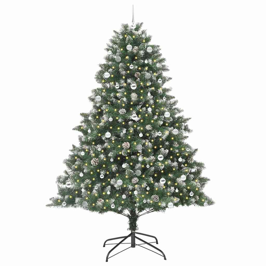 Kunstkerstboom Groen 160 x 160 x 240 cm PVC en Plastic en Staal