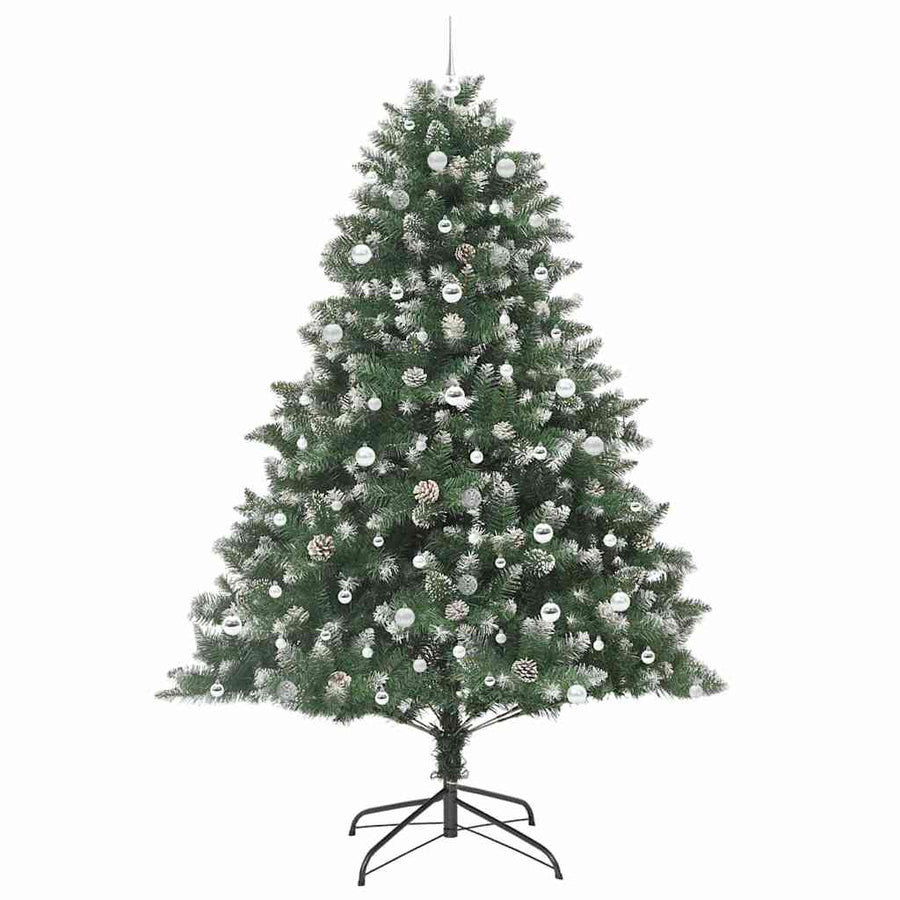 Kunstkerstboom Groen 160 x 160 x 240 cm PVC en Plastic en Staal