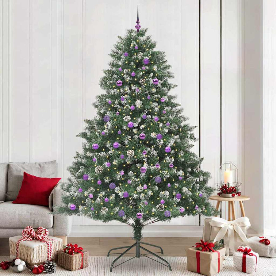 Kunstkerstboom Groen 160 x 160 x 240 cm PVC en Plastic en Staal