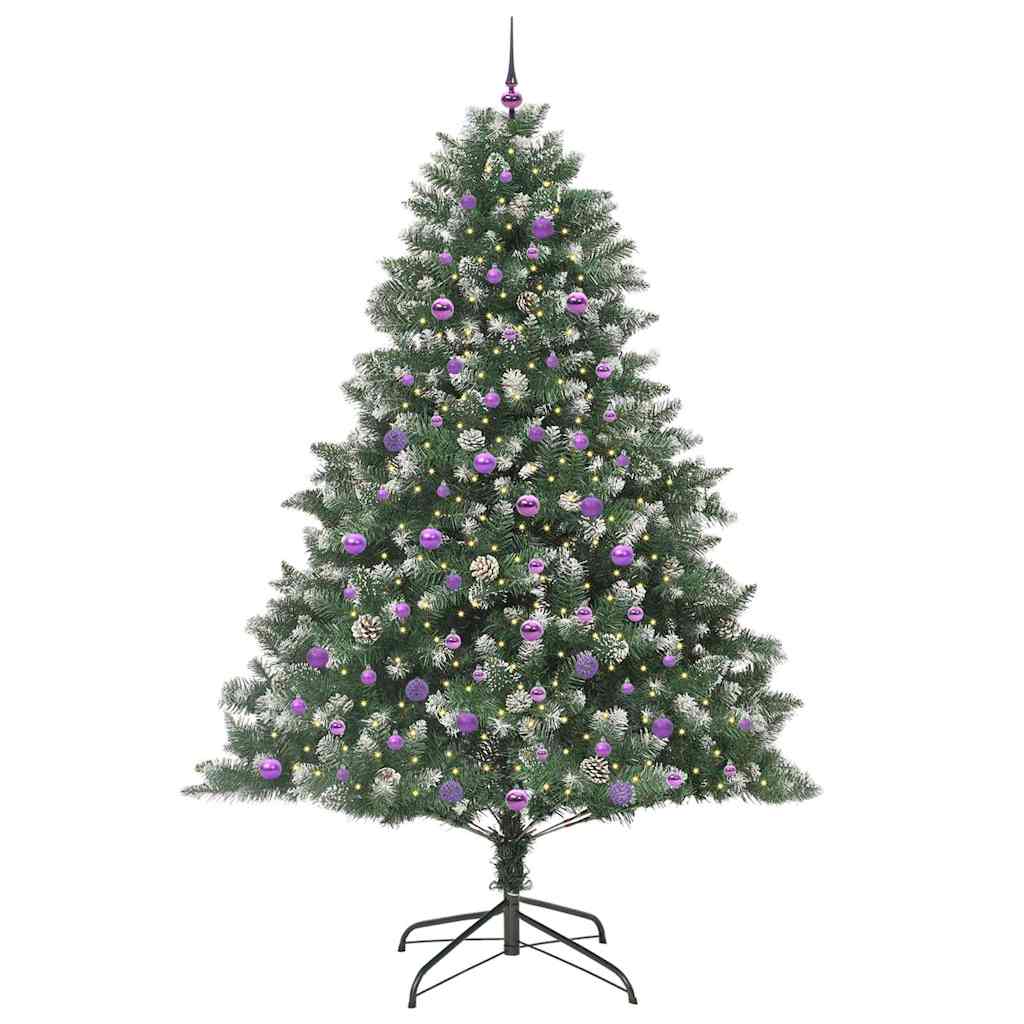 Kunstkerstboom Groen 160 x 160 x 240 cm PVC en Plastic en Staal