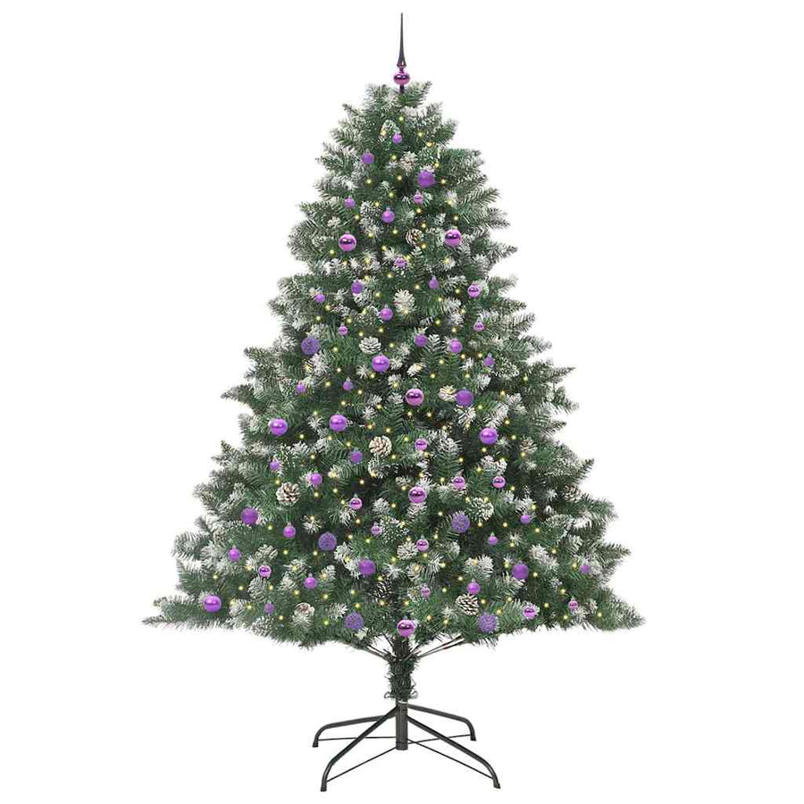 Kunstkerstboom Groen 160 x 160 x 240 cm PVC en Plastic en Staal