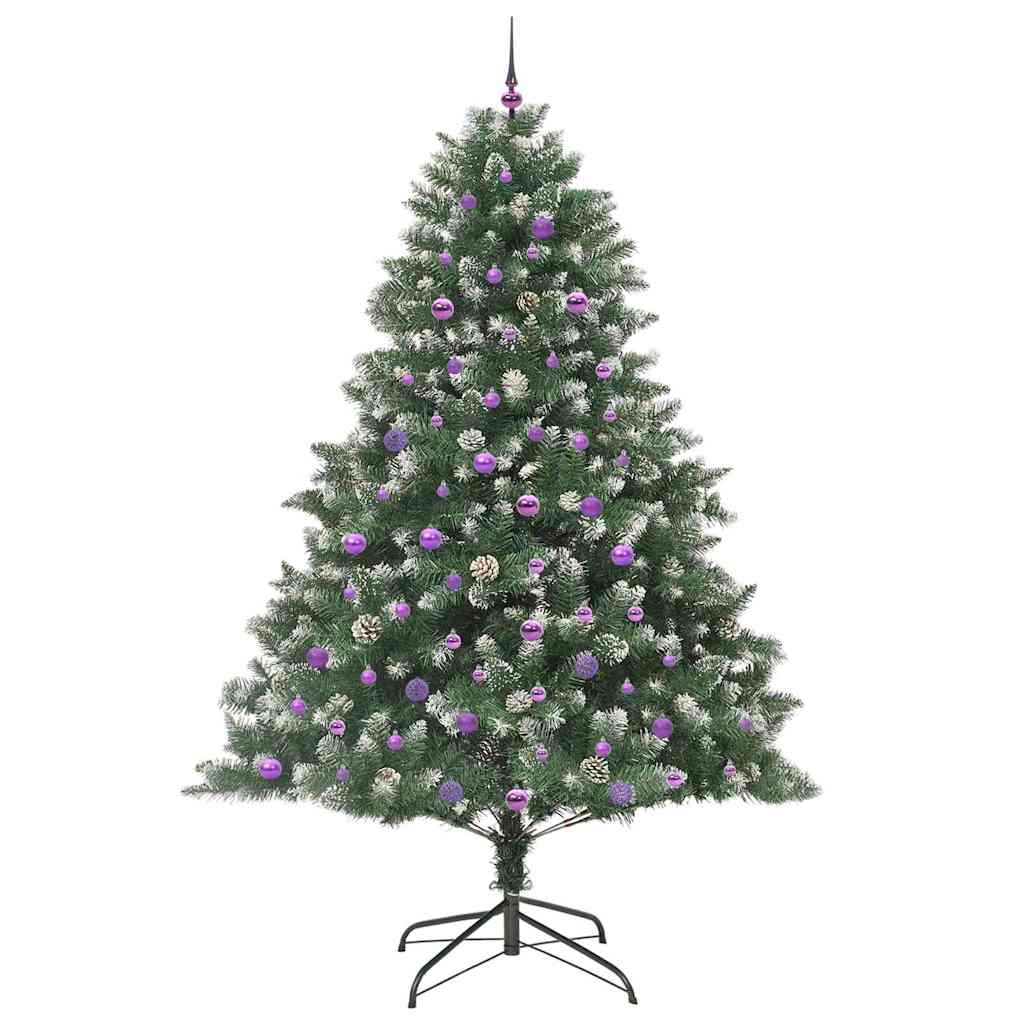 Kunstkerstboom Groen 160 x 160 x 240 cm PVC en Plastic en Staal