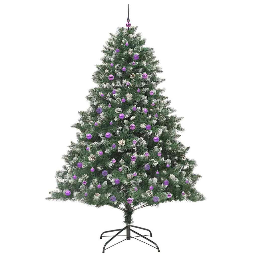 Kunstkerstboom Groen 160 x 160 x 240 cm PVC en Plastic en Staal